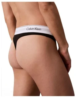 Calvin Klein Icon Cotton Modal Thong in Black
