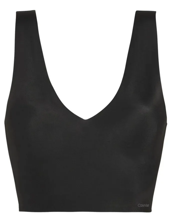 Calvin Klein Invisibles (Comfort) Lightly Lined Bralette (V Neck) in Black