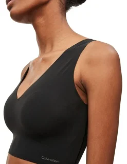 Calvin Klein Invisibles (Comfort) Lightly Lined Bralette (V Neck) in Black