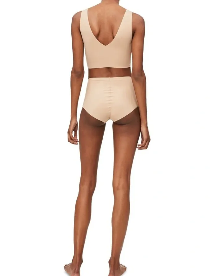 Calvin Klein Invisibles Comfort Lightly Lined V Neck Bralette Bare Beige