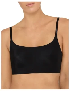 Calvin Klein Invisibles Comfort Lightly Lined Bralette Retro Bra in Black