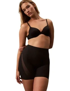 Calvin Klein Invisibles Fashion Mesh Mid Thigh Shorts in Black