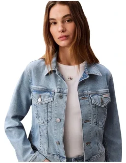 Calvin Klein Jeans Classic Denim Trucker Jacket in Coastal Light