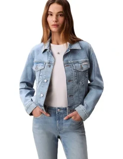 Calvin Klein Jeans Classic Denim Trucker Jacket in Coastal Light