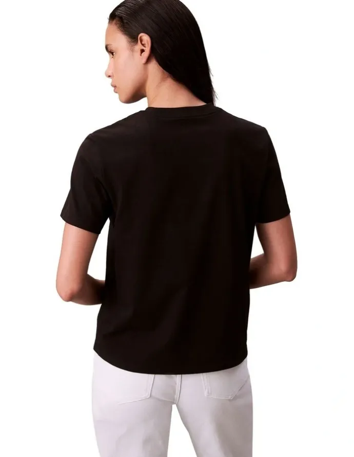 Calvin Klein Jeans Hero Short Sleeve Classic Monologo Crew Neck Tee in Black