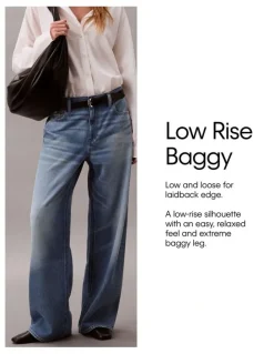 Calvin Klein Jeans Low Rise Baggy Jeans in Grey