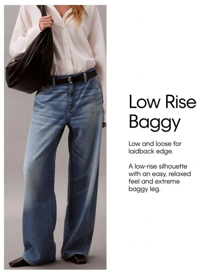 Calvin Klein Jeans Low Rise Baggy Jeans in Grey