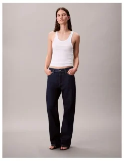 Calvin Klein Jeans Signature 90's Straight Jeans in True Indigo