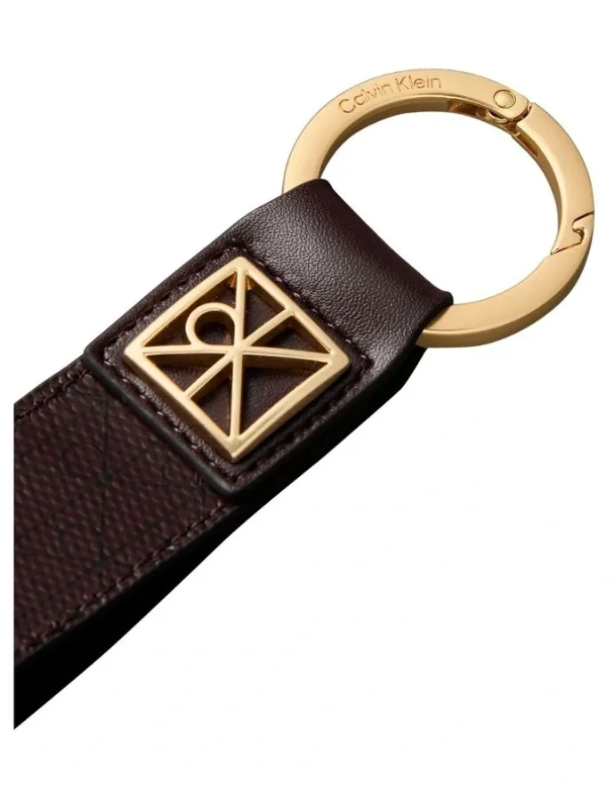 Calvin Klein Keyring and Cardholder Magnetic Wallet Set in Brown
