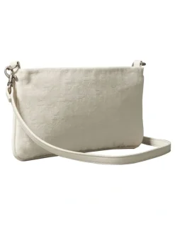 Calvin Klein Logo Small Shoulder Bag in Cream