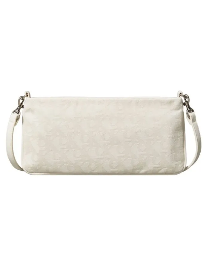 Calvin Klein Logo Small Shoulder Bag in Cream