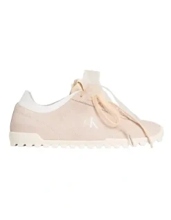 Calvin Klein Low Profile Suede Runners in Light Cashew