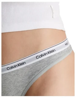 Calvin Klein Modern Logo Thong in Grey