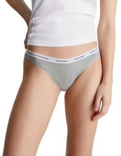 Calvin Klein Modern Logo Thong in Grey