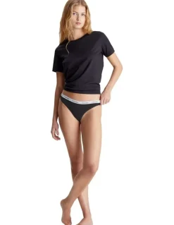 Calvin Klein Modern Logo Thong in Black