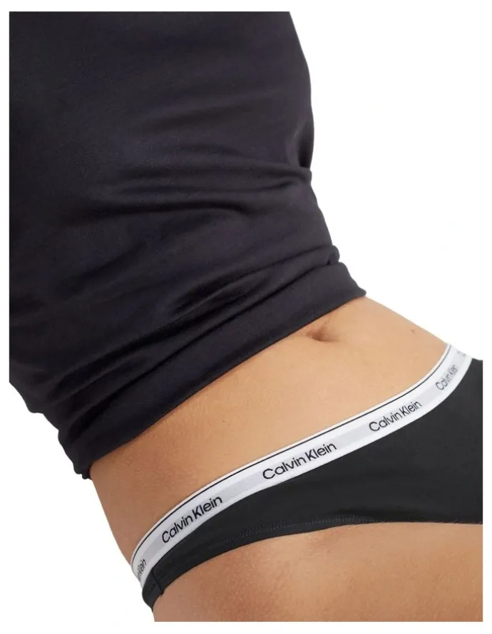 Calvin Klein Modern Logo Thong in Black