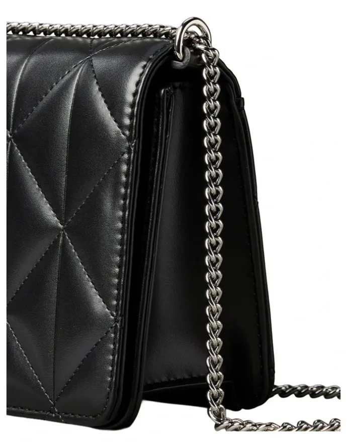 Calvin Klein Quilted Mini Chain Crossbody Bag in Black