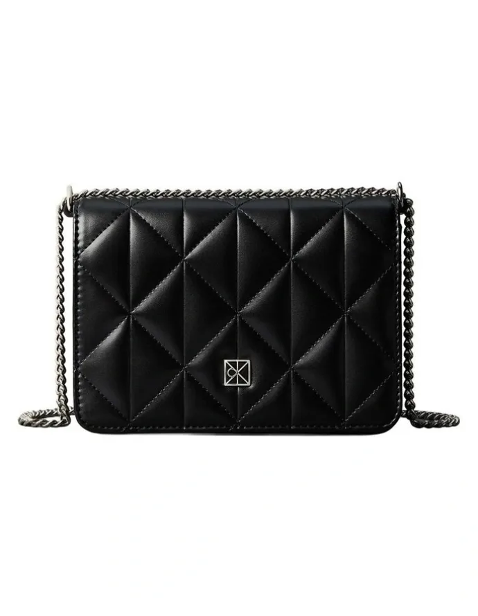 Calvin Klein Quilted Mini Chain Crossbody Bag in Black