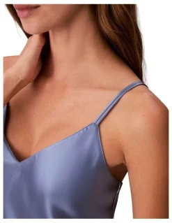 Calvin Klein Satin Sheen Piping Cami in Blue Tulip