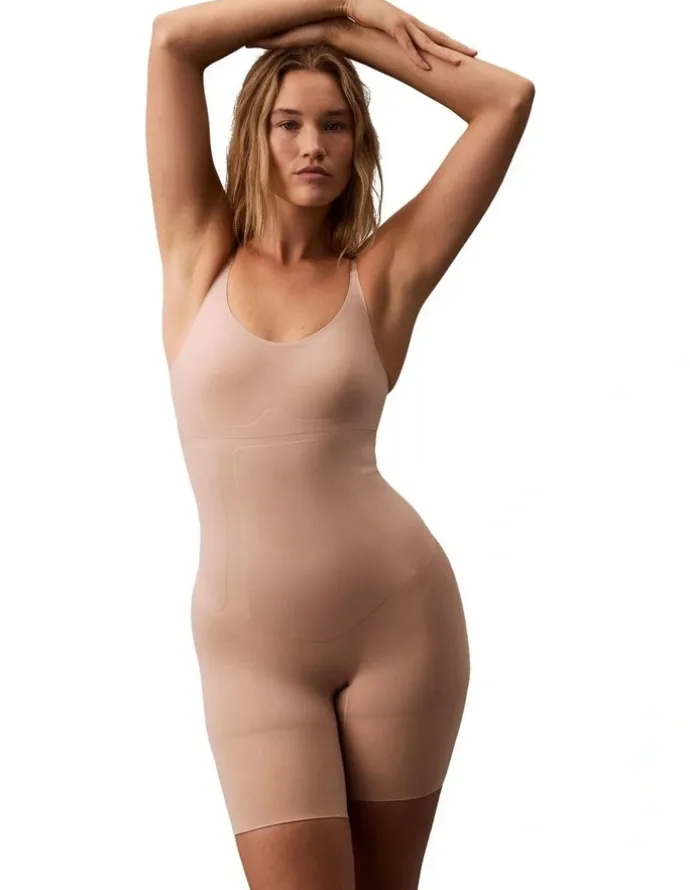 Calvin Klein Secure Sculpt Mid Thigh Bodysuit in Cedar