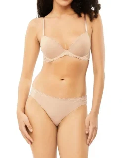 Calvin Klein Seductive Comfort Lotus Floral Bikini Brief in Beige