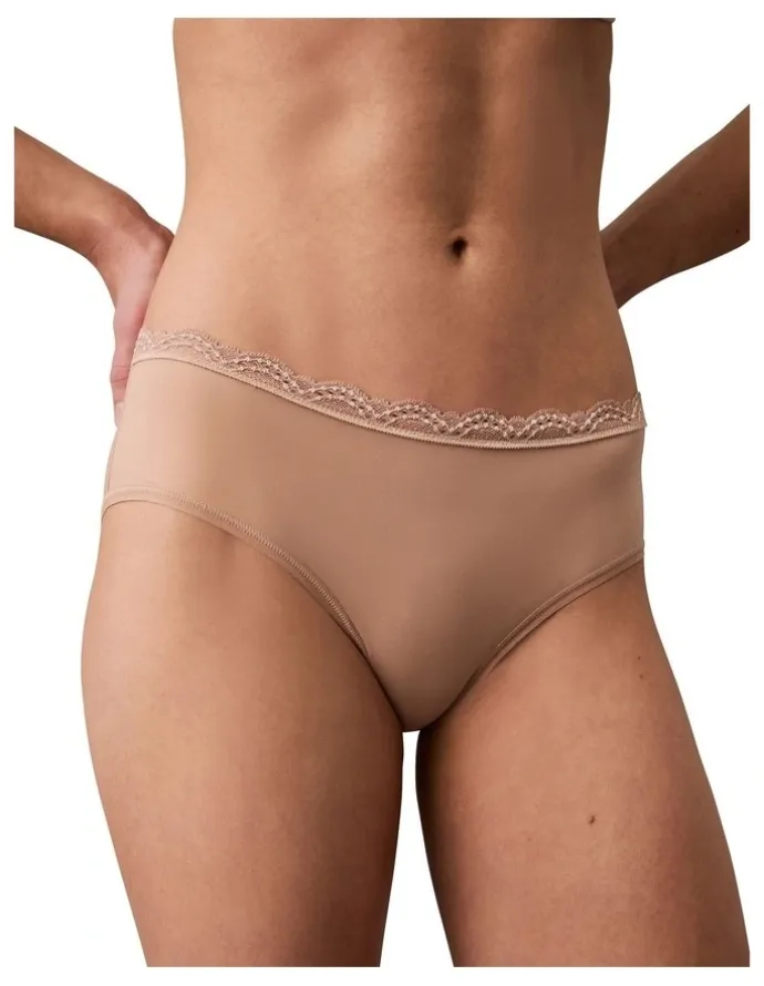 Calvin Klein Sensual Lace Trim Hipster in Cedar