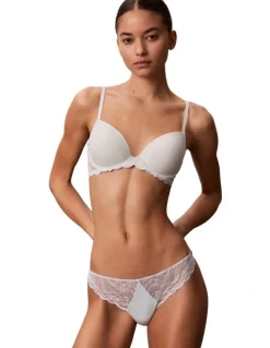 Calvin Klein Sensual Stretch Lace Thong in Sky Gray