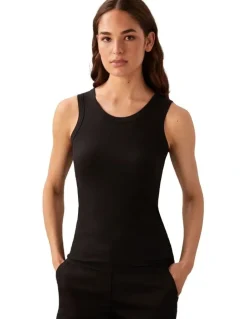 Calvin Klein Women Modal Rib Tank in Black