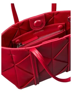 Calvin Klein Woven Mini Crossbody Tote Bag in Bordeaux Wine