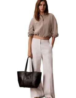 Calvin Klein Woven Tote Bag in Black