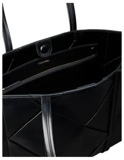 Calvin Klein Woven Tote Bag in Black
