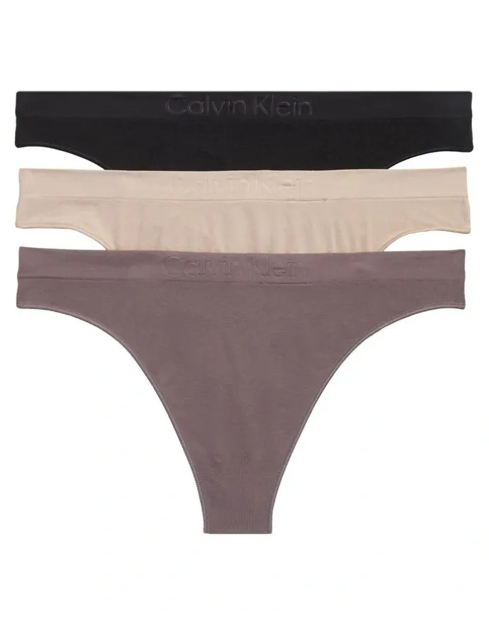Calvin Klein Bonded Flex Seamless Thong 3 Pack in Multi