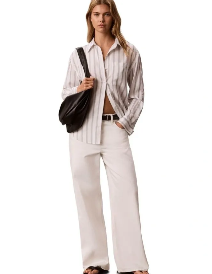 Calvin Klein Jeans Low Rise Baggy Jeans in Chalk White