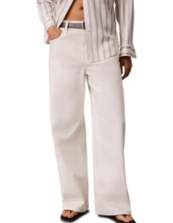 Calvin Klein Jeans Low Rise Baggy Jeans in Chalk White