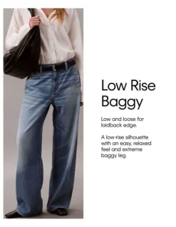 Calvin Klein Jeans Low Rise Baggy Jeans in Soft Black
