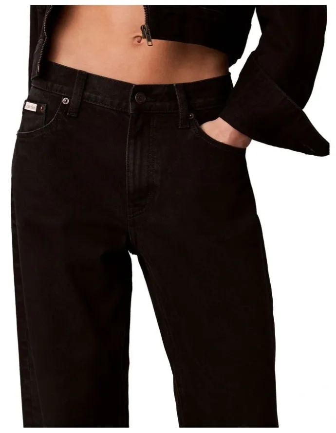 Calvin Klein Jeans Low Rise Baggy Jeans in Soft Black