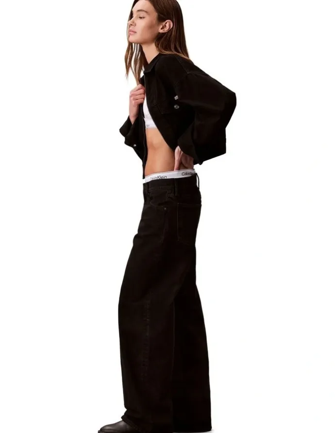 Calvin Klein Jeans Low Rise Baggy Jeans in Soft Black