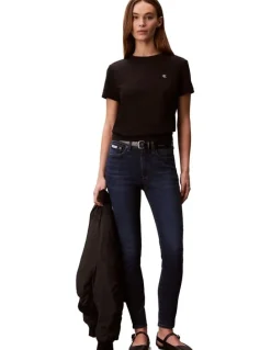 Calvin Klein Jeans Mid Rise Skinny Blue Jean in Blue Orbit