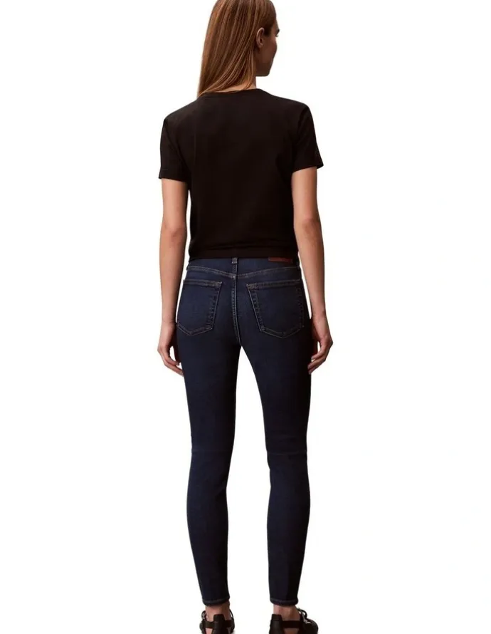 Calvin Klein Jeans Mid Rise Skinny Blue Jean in Blue Orbit