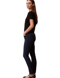 Calvin Klein Jeans Mid Rise Skinny Blue Jean in Blue Orbit