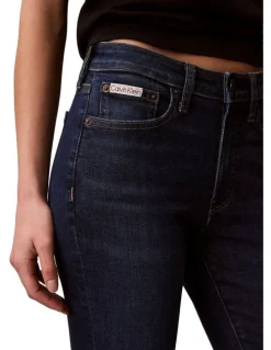 Calvin Klein Jeans Mid Rise Skinny Blue Jean in Blue Orbit