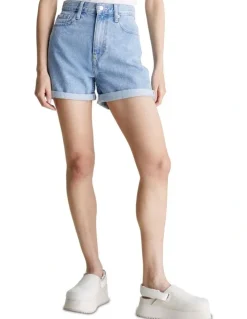 Calvin Klein Jeans Mom Short in Light Blue