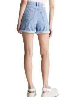 Calvin Klein Jeans Mom Short in Light Blue