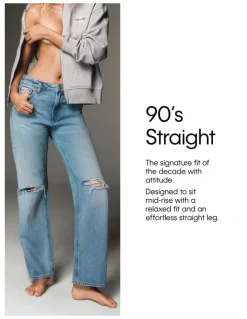 Calvin Klein Jeans Signature 90's Straight Jeans in Gold Dust