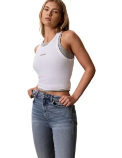 Calvin Klein Jeans The Archive High Rise Slim Jean in Blue