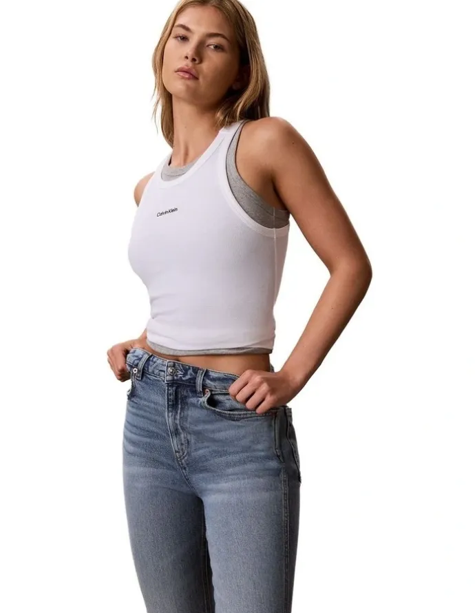 Calvin Klein Jeans The Archive High Rise Slim Jean in Blue