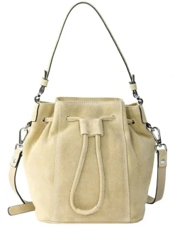 Cellini Montego Suede Bucket Bag in Taupe