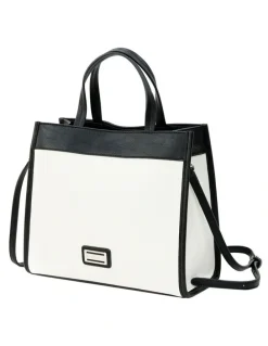 Cellini Sport Deborah Satchel Bag in White/Black