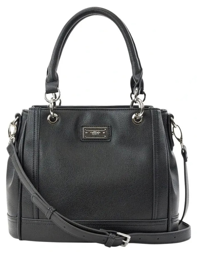 Cellini Sport Zoe Zip Top Satchel Bag in Black
