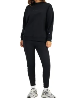Champion Champion Script Tonal Crew Sweater in Black
